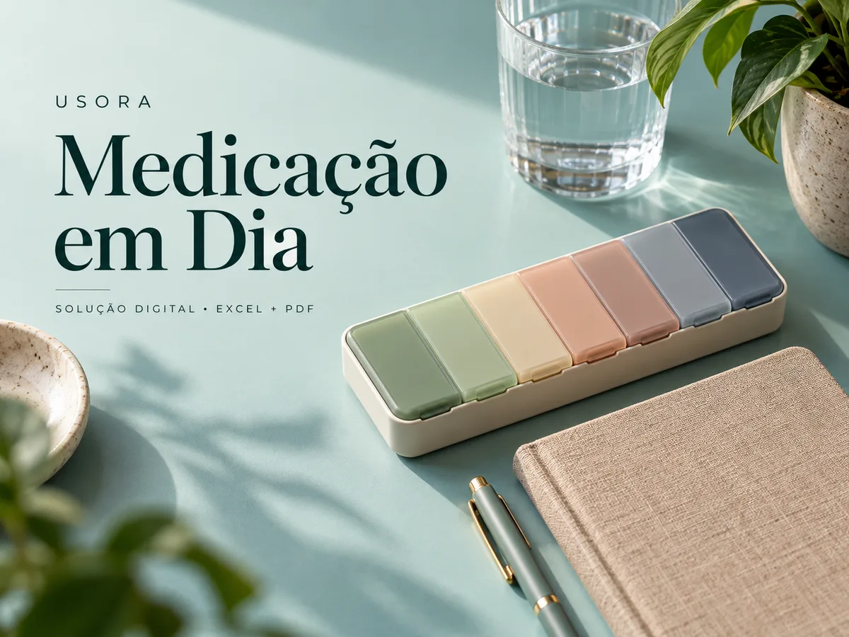Capa ilustrativa de Medicação em Dia — solução digital para download